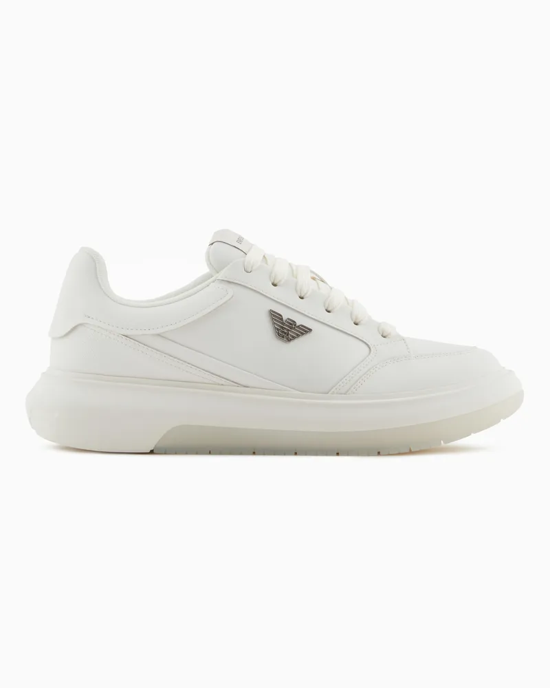 Emporio Armani Sneakers in saffiano rigenerato Bianco