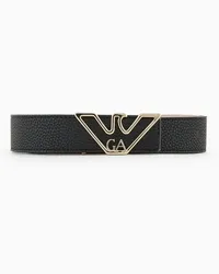 Emporio Armani OFFICIAL STORE Cintura Con Placca Aquila Stampa Cervo Nero