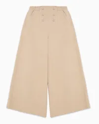 Emporio Armani OFFICIAL STORE Pantaloni A Vita Elastica Con Dettaglio Bottoni Beige