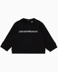 Emporio Armani OFFICIAL STORE Felpa In Misto Modal Con Logo Nero