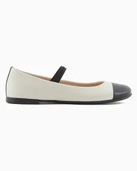 Emporio Armani OFFICIAL STORE Ballerine In Nappa Con Punta In Vernice Beige