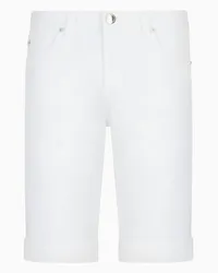 Emporio Armani OFFICIAL STORE Bermuda In Cotone Comfort Brillante Con Risvolto Bianco