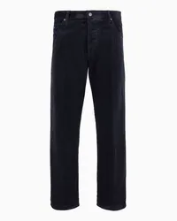 Emporio Armani OFFICIAL STORE Pantaloni Cinque Tasche J69 Loose Fit In Corduroy Blu