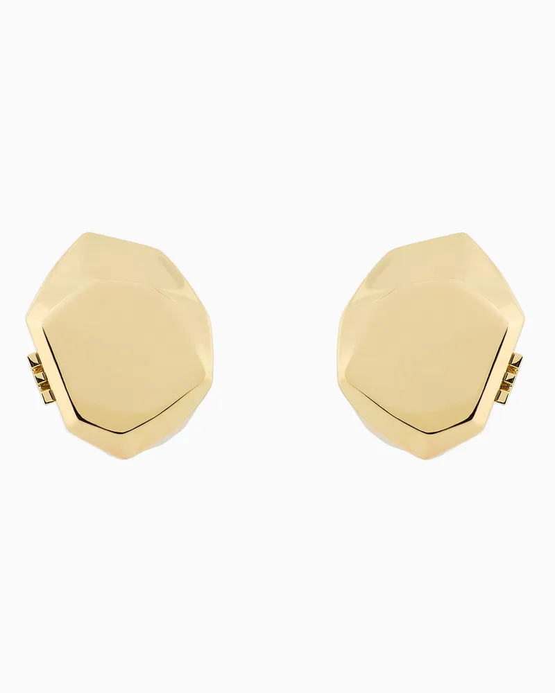 Emporio Armani Orecchini a bottone in ottone color oro Multicolore