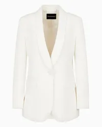 Emporio Armani OFFICIAL STORE Giacca Scollo Scialle In Envers Satin Bianco