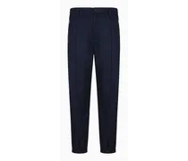 OFFICIAL STORE Pantaloni Con Nervature Centrali E Fondo Elastico In Twill Di Cotone Comfort