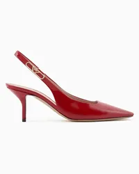 Emporio Armani OFFICIAL STORE Décolleté Slingback In Pelle Verniciata Con Placca Aquila Rosso