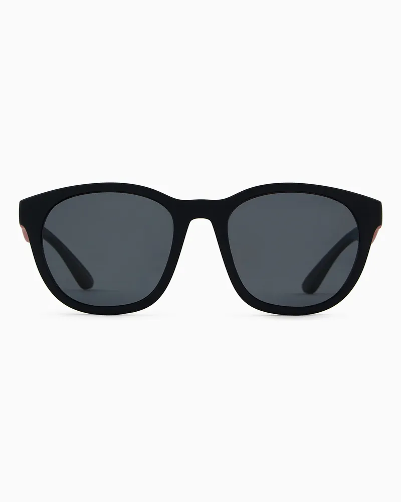 Emporio Armani Occhiali da sole junior forma phantos con lenti clip-on Rosso