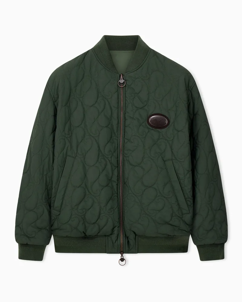 Emporio Armani Bomber reversibile in nylon smerigliato Capsule Boteh Marrone