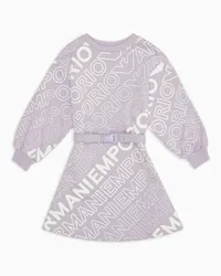 Emporio Armani OFFICIAL STORE Abito In Felpa Con Cintura E Lettering All Over Ea Crew Lilla