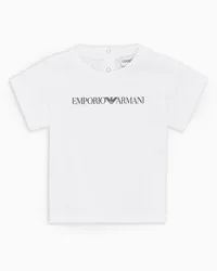 Emporio Armani OFFICIAL STORE T-shirt In Jersey Pima Con Logo Bianco