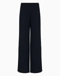 Emporio Armani OFFICIAL STORE Pantaloni Palazzo In Cady Crepe Blu