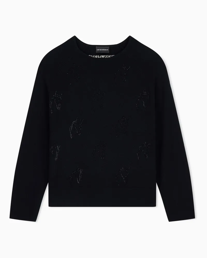 Emporio Armani Maglione in misto lana e cashmere Lunar New Year Nero