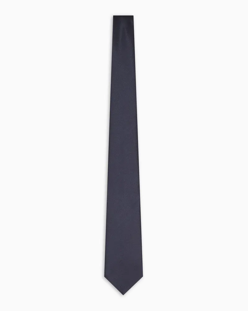Emporio Armani Cravatta in pura seta effetto ottoman Blu