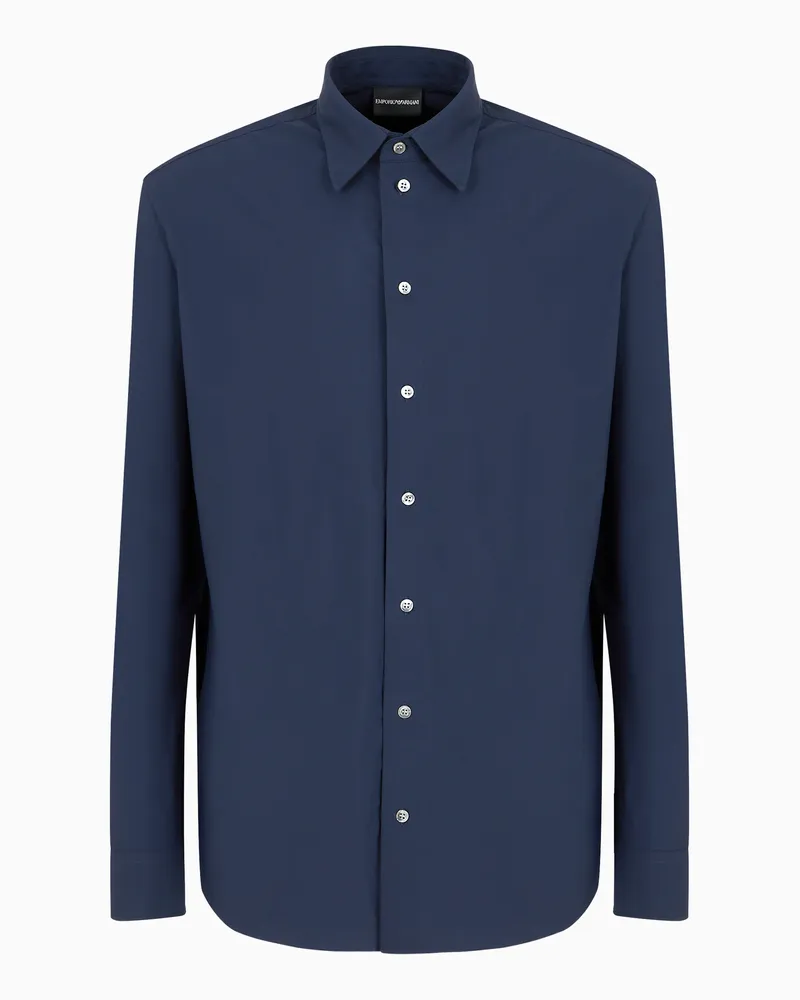 Emporio Armani Camicia in tessuto stretch US Exclusive Blu
