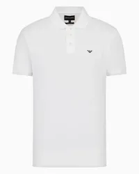 Emporio Armani OFFICIAL STORE Polo In Piquet Mercerizzato Con Micro Eagle Bianco