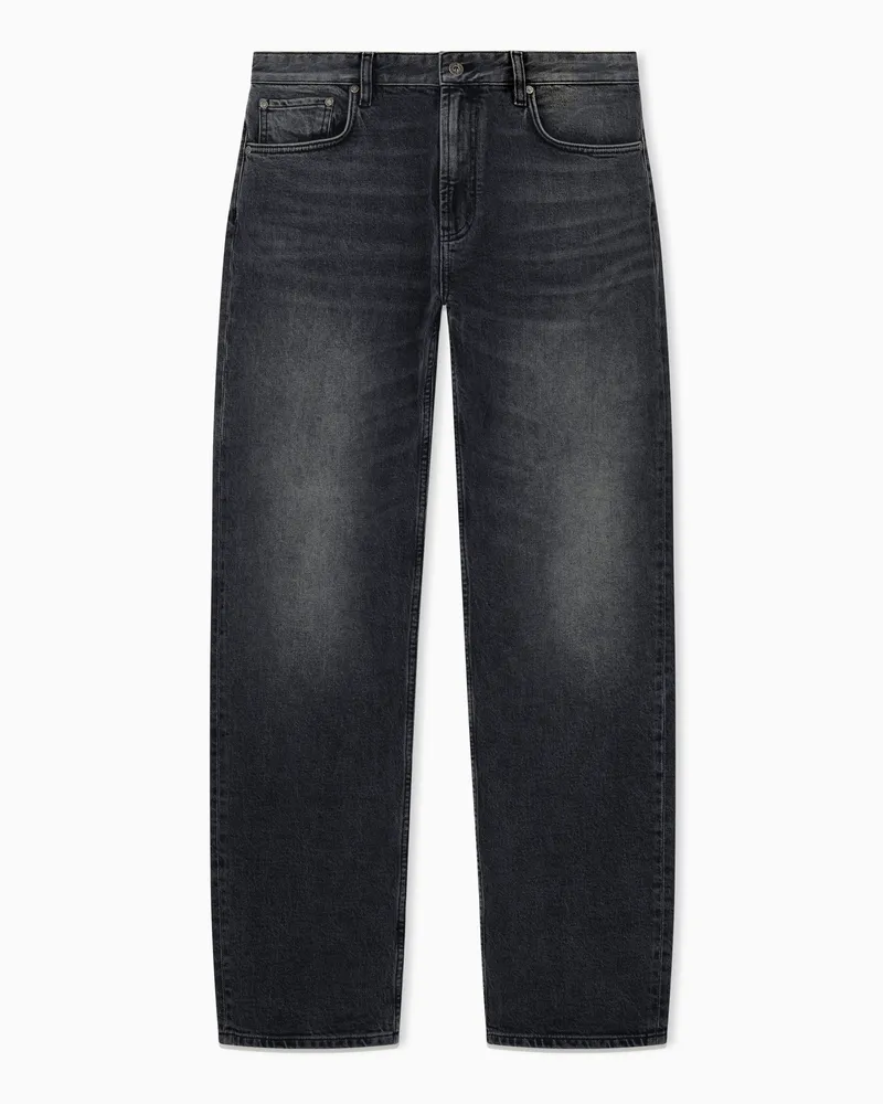 Emporio Armani Pantalone 5 tasche vestibilità regular denim cotone Grigio