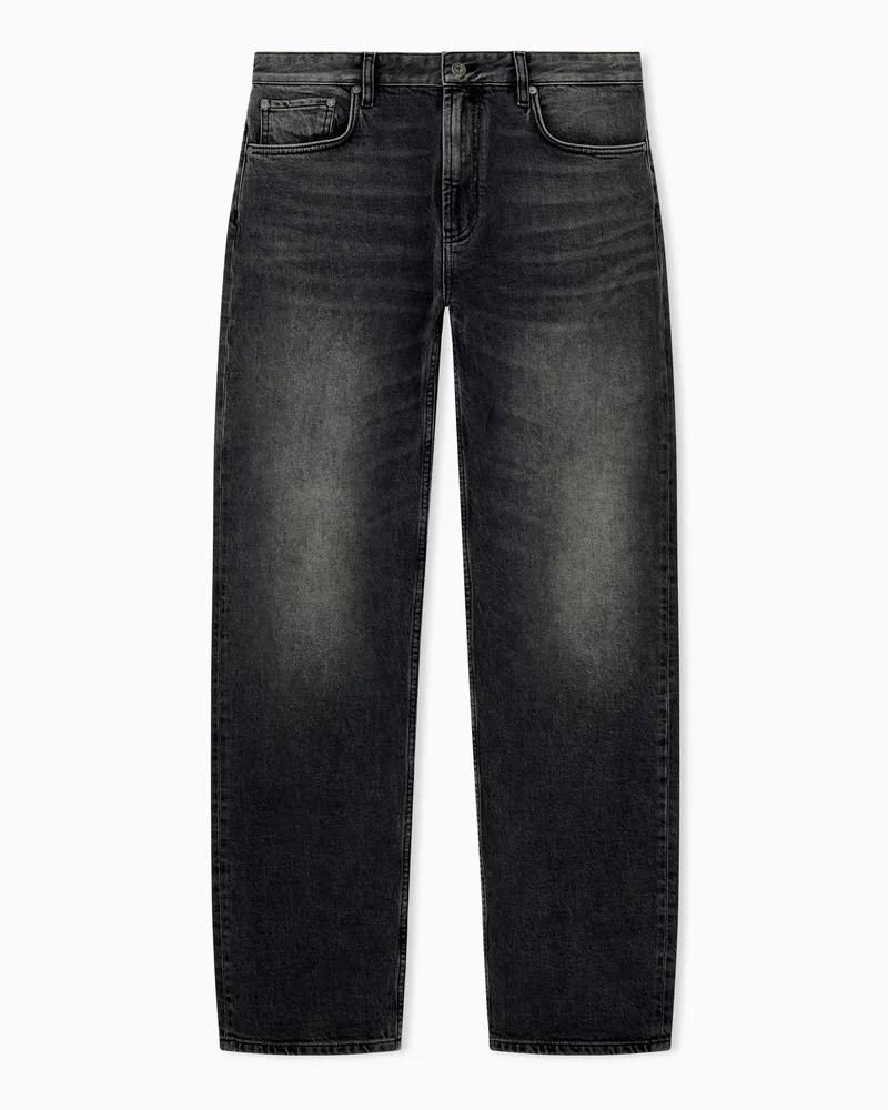 Emporio Armani Pantalone 5 tasche vestibilità regular denim cotone Grigio