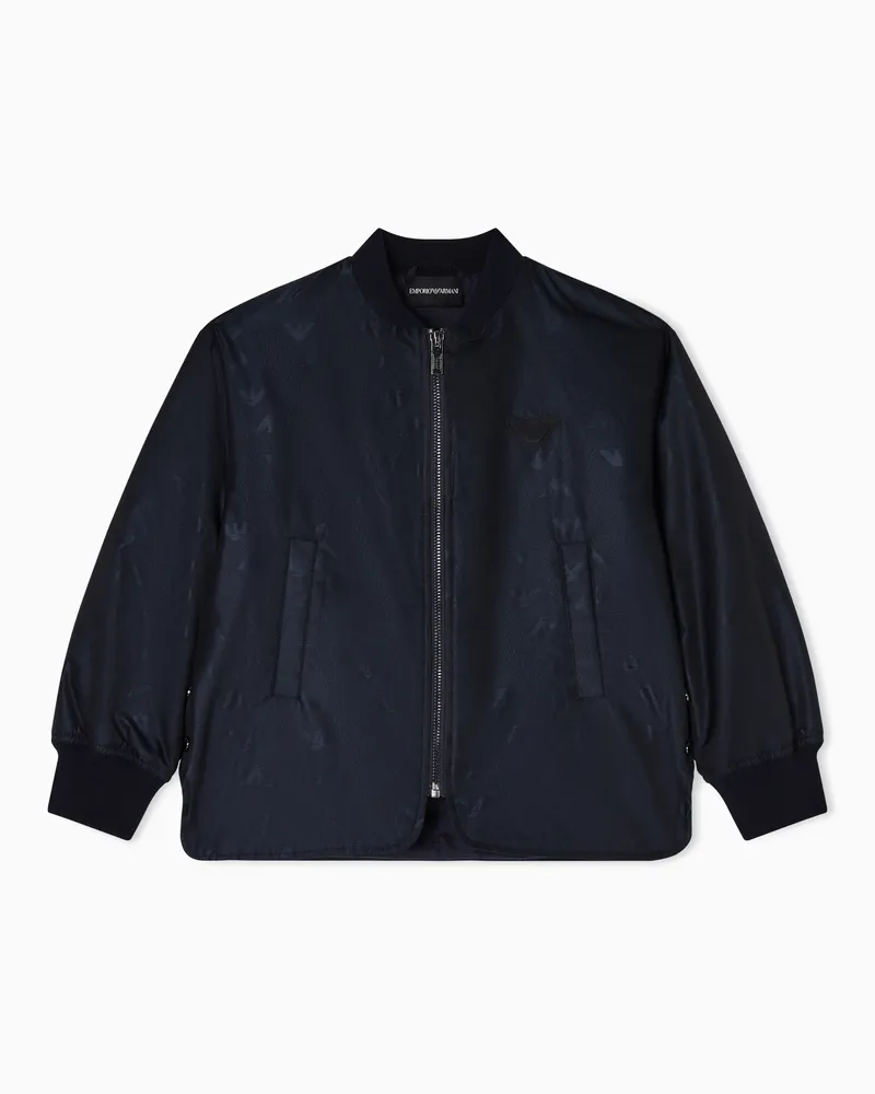 Emporio Armani Bomber in nylon eagle all over Blu