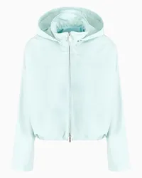 Emporio Armani OFFICIAL STORE Blouson Full Zip Con Cappuccio In Tecno Cotone Water Repellent Acqua