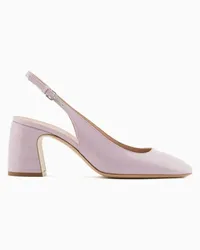 Emporio Armani OFFICIAL STORE Décolleté Slingback In Pelle Verniciata Viola