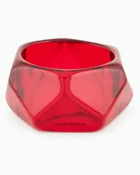 Emporio Armani OFFICIAL STORE Maxi Bracciale Rigido Sfaccettato Rosso