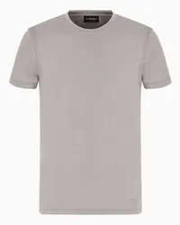 Emporio Armani OFFICIAL STORE T-shirt In Misto Seta E Cotone Taupe