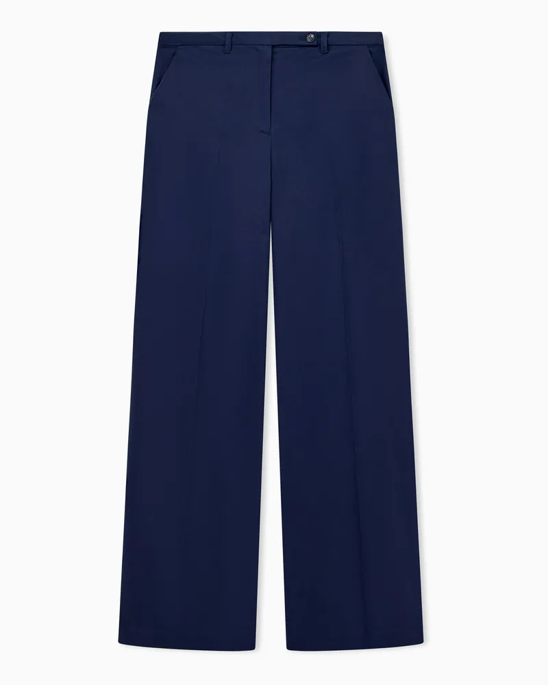 Emporio Armani Pantaloni vestibilità regolare cotone spazzolato Blu