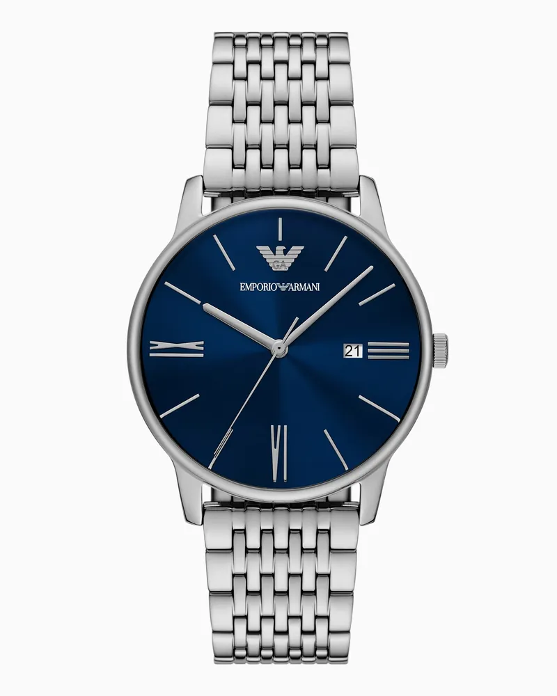 Emporio Armani Orologio a tre lancette in acciaio inossidabile con data Multicolore