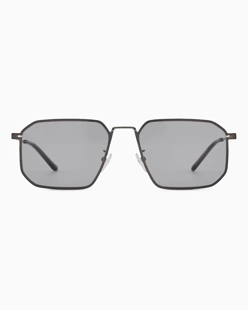 Emporio Armani Occhiali da sole da uomo forma irregolare Asian fit Grigio