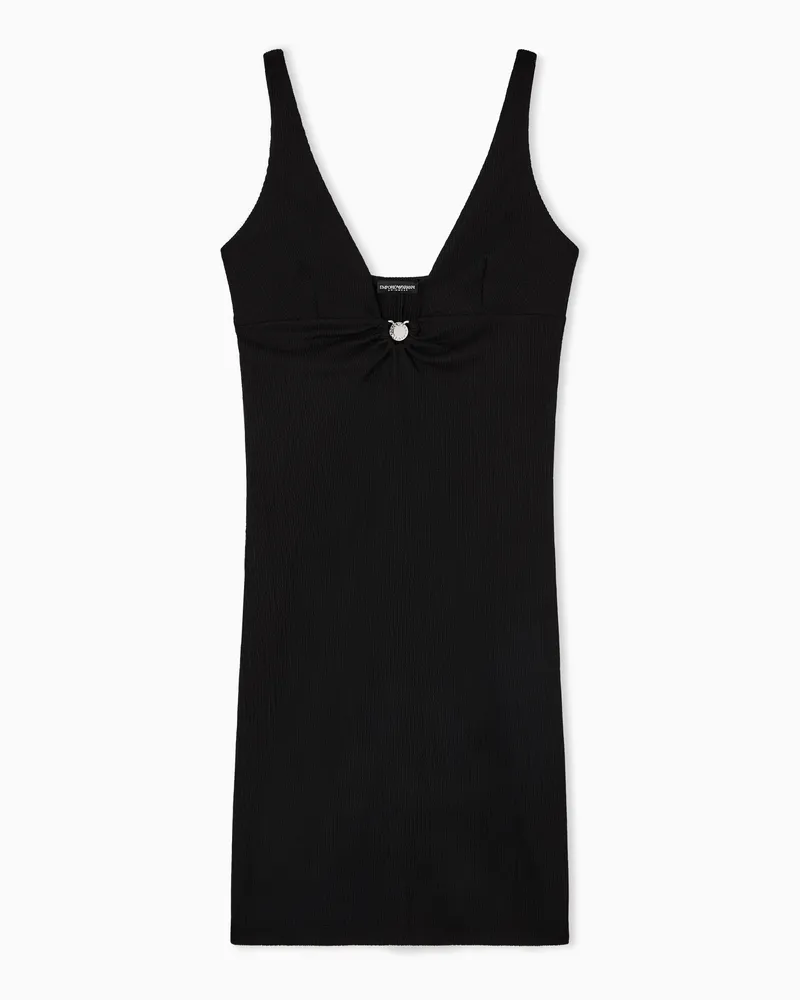 Emporio Armani Abito beachwear in lycra texturizzata Nero