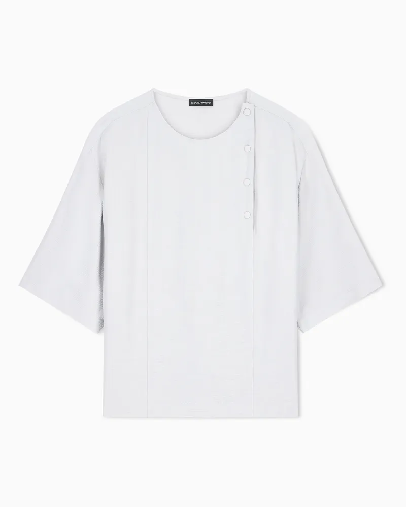 Emporio Armani Blusa in tessuto armaturato effetto corteccia Capsule Signature Grigio
