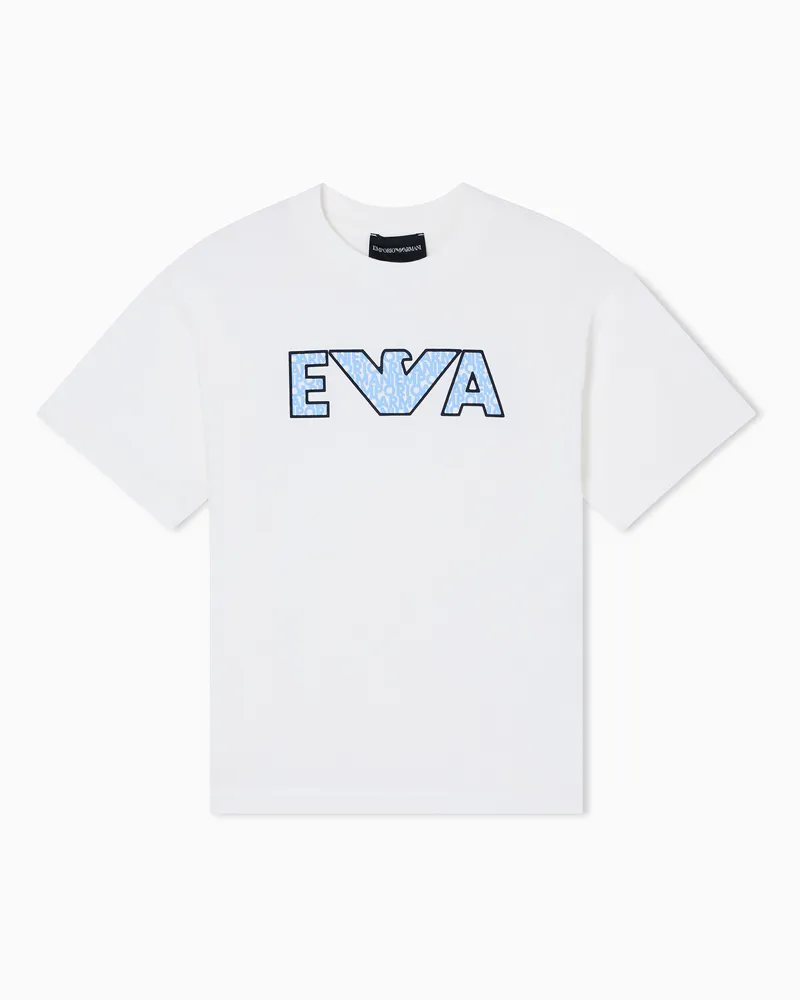 Emporio Armani T-shirt in jersey ricamo logo Bianco
