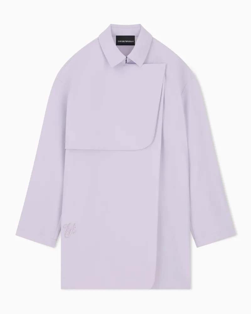 Emporio Armani Cappotto in cady tecnico con colletto classico Viola