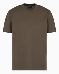 Emporio Armani OFFICIAL STORE T-shirt In Jersey Jacquard A Rilievo Effetto 3d Asv Militare