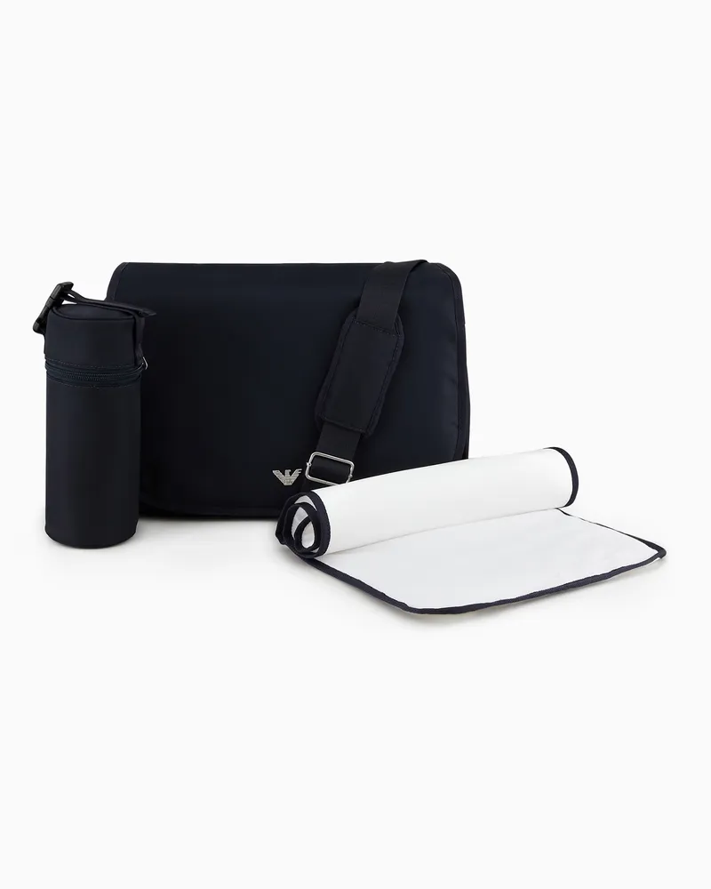 Emporio Armani Set Mummy bag con placchetta aquila Blu