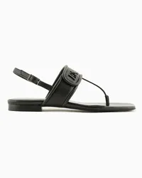 Emporio Armani OFFICIAL STORE Sandali Infradito In Nappa Logo Ea Nero