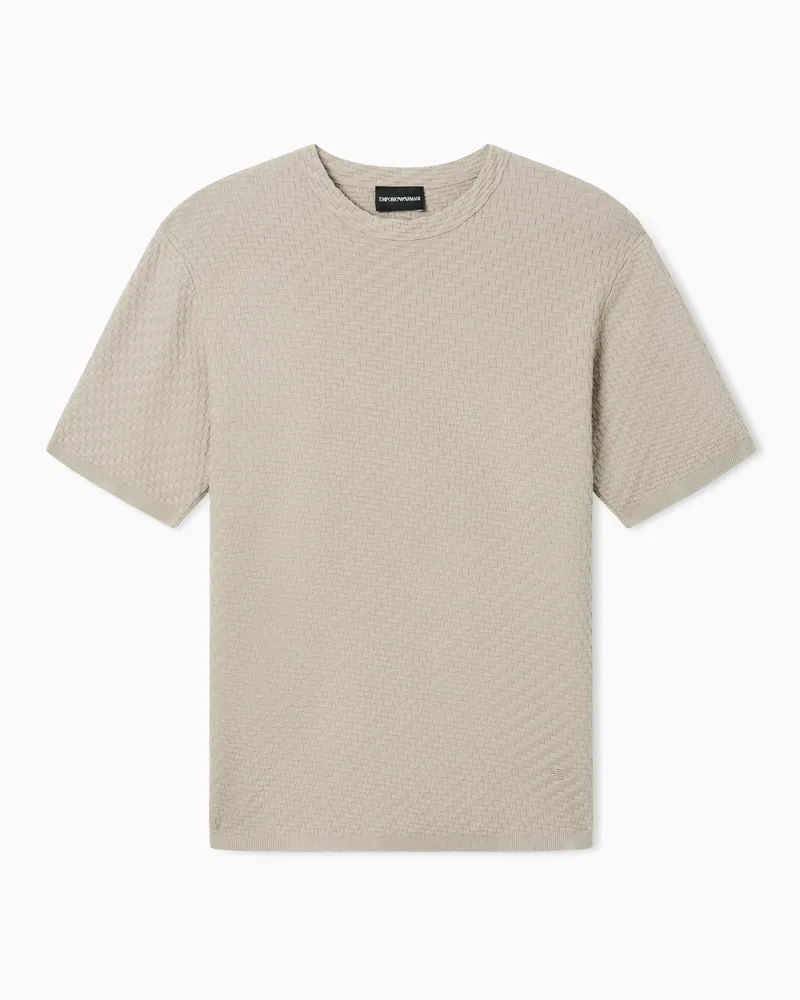 Emporio Armani Maglia punto fantasia a rilievo in viscosa ASV Beige