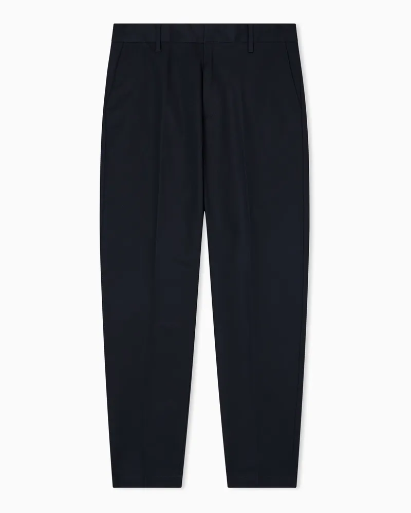 Emporio Armani Pantaloni chino in gabardina comfort Blu