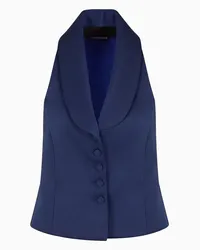 Emporio Armani OFFICIAL STORE Top Modello Gilet In Crepe Satin Stretch Blu