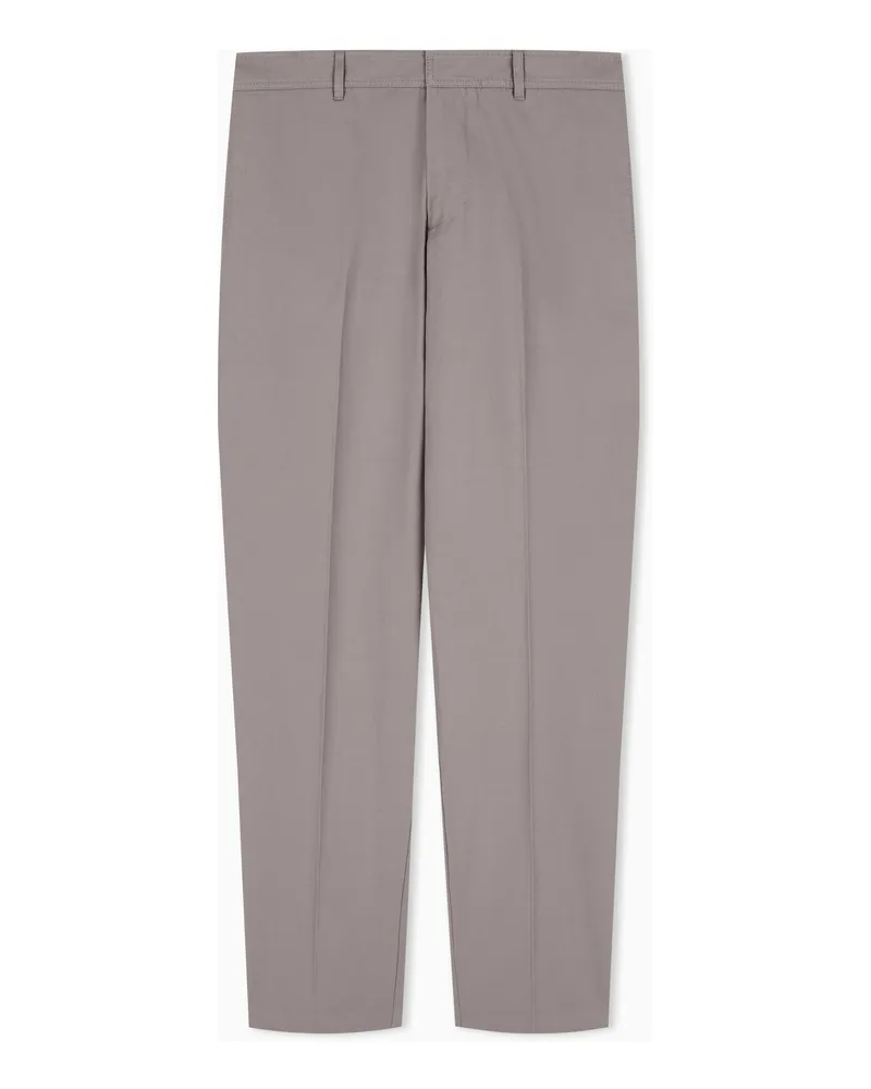 Emporio Armani Pantaloni in tessuto cotton silk Grigio