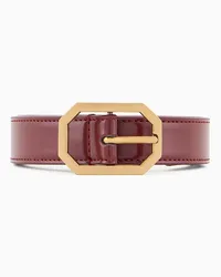 Emporio Armani OFFICIAL STORE Cintura Con Finish Spazzolato Rosso