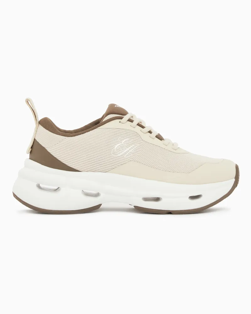 Emporio Armani Sneakers in maglia tecnica Beige