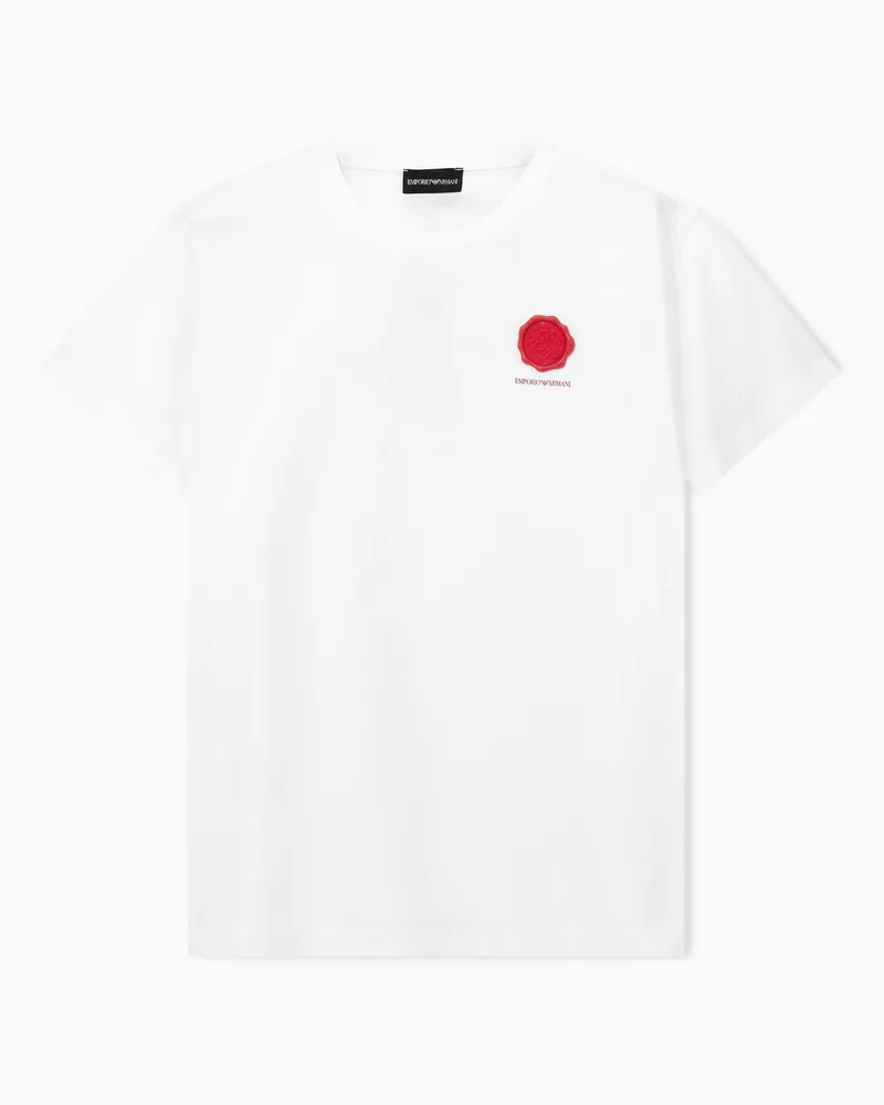 Emporio Armani T-shirt in jersey mercerizzato Capsule San Valentino Bianco