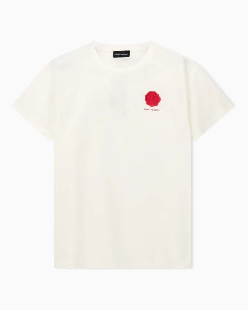 Emporio Armani T-shirt in jersey mercerizzato Capsule San Valentino Bianco