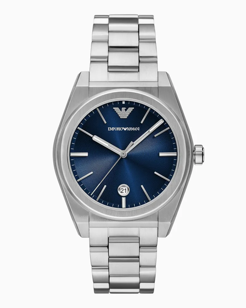 Emporio Armani Orologio a tre lancette in acciaio inossidabile con data Multicolore