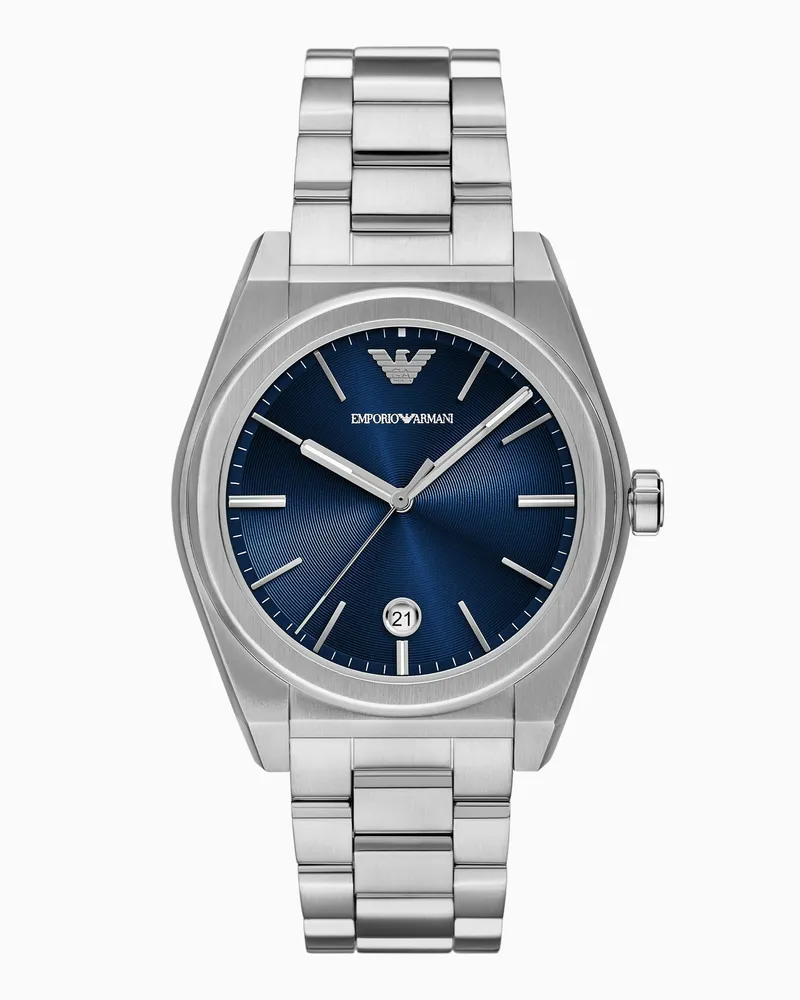 Emporio Armani Orologio a tre lancette in acciaio inossidabile con data Multicolore