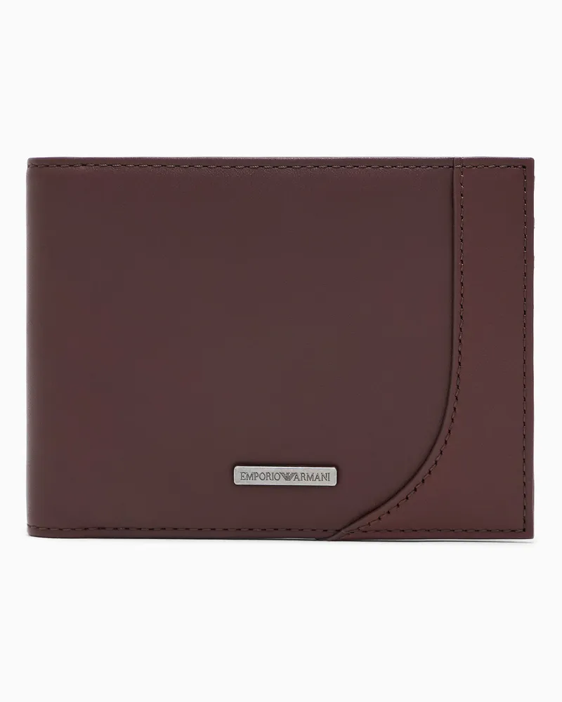 Emporio Armani Portafoglio in pelle con portamonete e slot carte Marrone