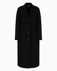 Emporio Armani OFFICIAL STORE Cappotto Con Revers In Puro Cashmere Nero