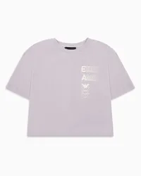 Emporio Armani OFFICIAL STORE T-shirt In Jersey Con Logo Degradé Lilla